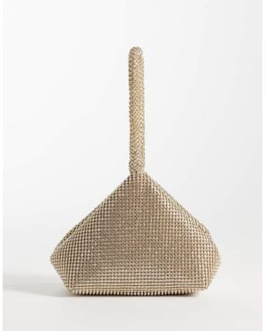 ASOS Chainmail Mini Grab Cookie Clutch Bag - Natural
