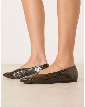 ASOS Lambert Chisel Toe Ballets - Brown
