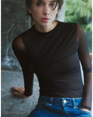 Pull&Bear Drapierter tüll-body - Schwarz