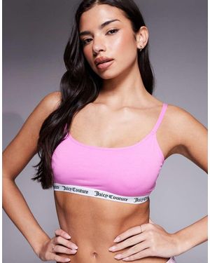 Juicy Couture Bralette Met Logo En Lage Ronde Hals - Paars