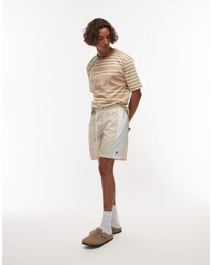 Parlez Copa Contrast Panel Relaxed Shorts - White