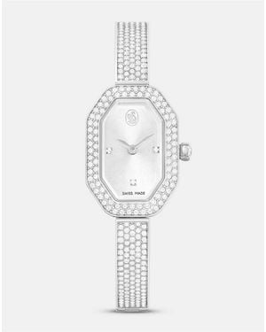 Swarovski Dextera Bangle Watch, Swiss Made, Metal Bracelet, Tone, Stainless Steel - White