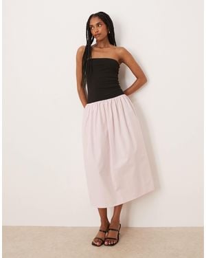 ASOS – trägerloses maxikleid - Natur
