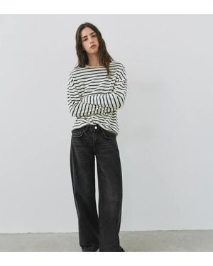 Pull&Bear Petite Jeans Dritti A Vita Bassa Neri - Grigio