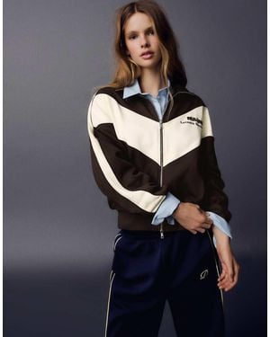 Bershka High Neck Print Jacket - Blue