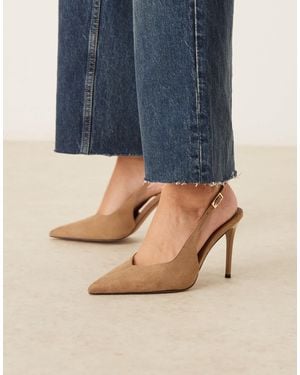 Asos Design Wide Fit – phoenix – high heels aus wildlederimitat - Blau