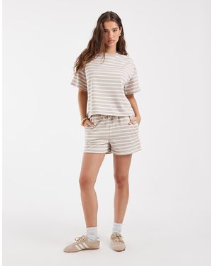 Pieces Sweatshorts Met Hoge Taille Als Co-Ord Set - Naturel