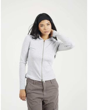 Brave Soul Sudadera De Manga Larga Con Capucha Y Cremallera De - Blanco