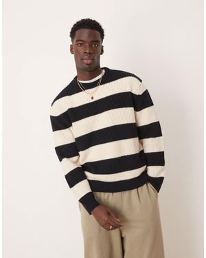 ASOS – kastiger oversize-strickpullover - Natur