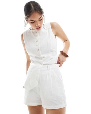 4th & Reckless Linen Look Shorts Co-ord - White