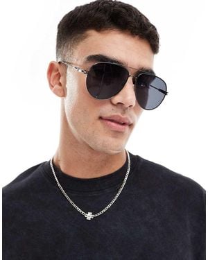 Only & Sons Gafas De Sol Negras De Estilo Aviador De - Negro