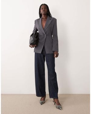 Jdy Fitted Tailored Blazer - Gray