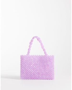 ASOS Mini Beaded Clutch With Handle - Purple