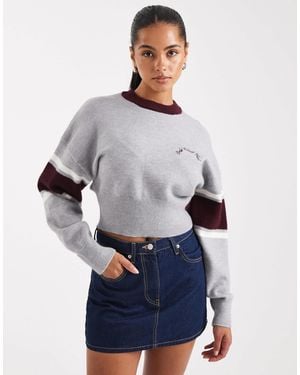 Cotton On Stripe Knit Pullover Sweat - Blue