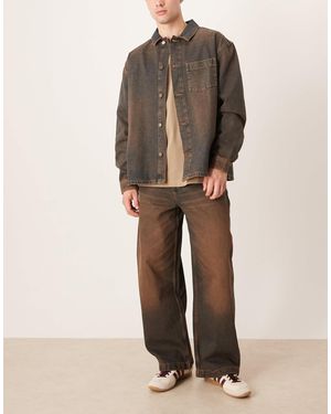 ASOS Barrel Fit Jeans - Brown