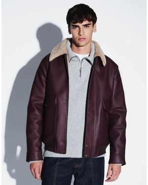 ASOS Washed Aviator Jacket-red