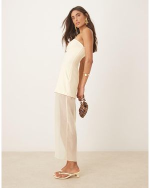 Forever New Drop Hem Sheer Midaxi Dress - Natural