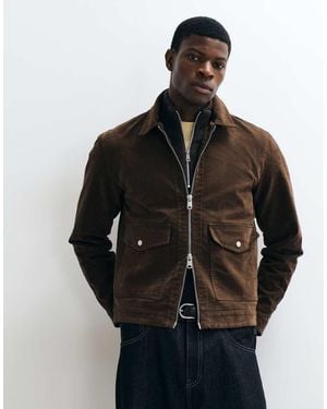Only & Sons Chaqueta De Ante Sintético Con Doble Cremallera En Chocolate-Marrón - Negro