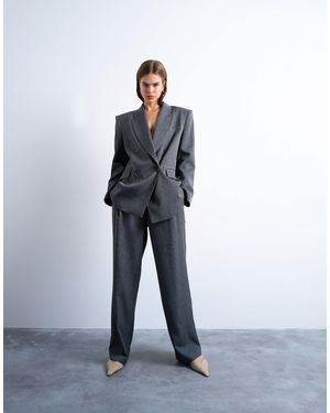 TOPSHOP Tonic Pleated Suit Trouser With Side Buckle - Blue