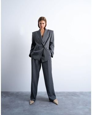 TOPSHOP Tonic Pleated Suit Trouser With Side Buckle - Blue