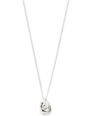 Pilgrim Collar En Plata Bañada-Plateado - Blanco
