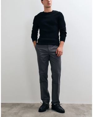 Mango Cotton Rich Tailored Tapered Trouser - Black