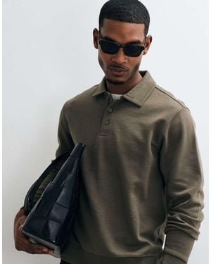 Mango Button Up Polo Top - Black