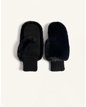 Oysho – fäustlinge aus kunstpelz - Schwarz