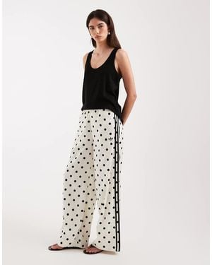 adidas Originals Satin Wide Leg Track Trousers - White