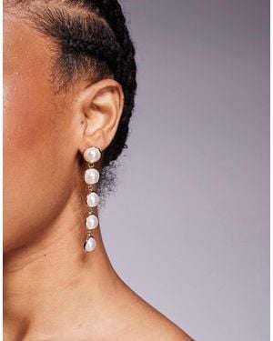 True Decadence Pearl Drop Earrings - Brown