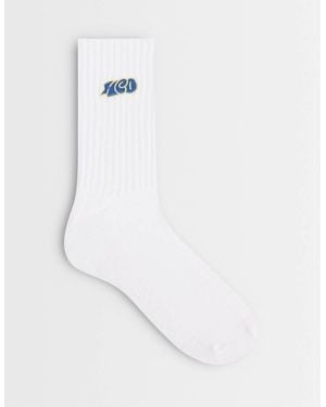 Hollister 2 Pack Embroidered Logo Ankle Socks - White