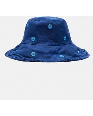 Pull&Bear Bucket Hat Met Hibiscusbloemen - Blauw
