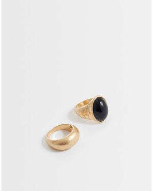 ASOS – 2er-pack klobige ringe - Weiß