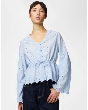 Pieces Blusa De - Azul