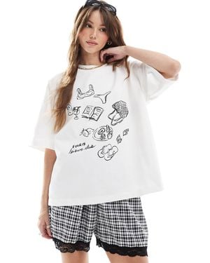 4th & Reckless Cotton Leisure Club Graphic Print T-shirt - White