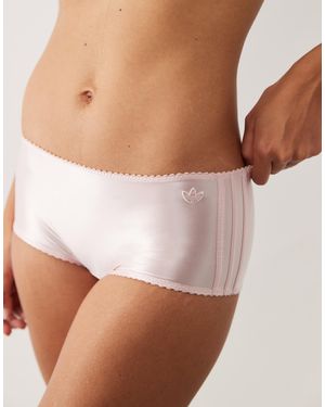 adidas Originals Shine Satin Boyshort With Embroidered Logo - White