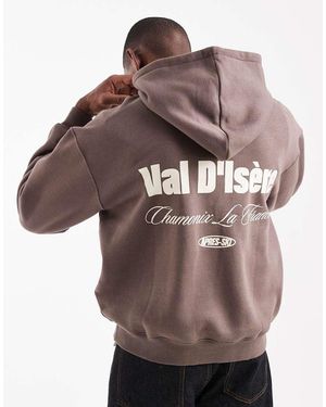 Cotton On Felpa Squadrata Con Cappuccio Color Cioccolato Slavato - Marrone