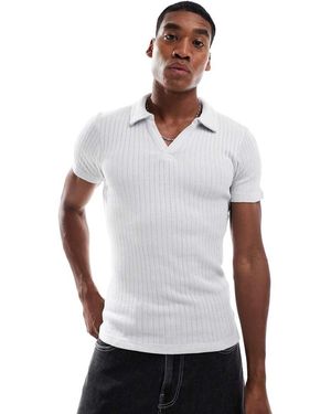 Jack & Jones Muscle Fit Polo - White