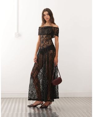 Lioness – field of dreams – gerafftes maxikleid - Weiß