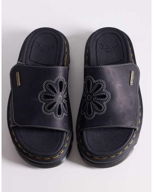 Dr. Martens Zebzag Flower Slide - Blue
