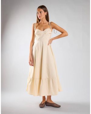 Glamorous Ruffle Hem Midi Dress - Natural
