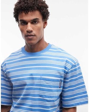 Collusion Striped T-shirt With Pocket Detail - Blue