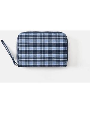Pull&Bear Geruite Portemonnee Voor Kleingeld - Blauw
