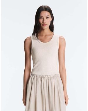 Oysho Rib T-shirt With Wide Straps, Cotton And Modal - White