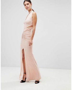 Forever Unique Robe longue avec détail ras-du-cou - Rose