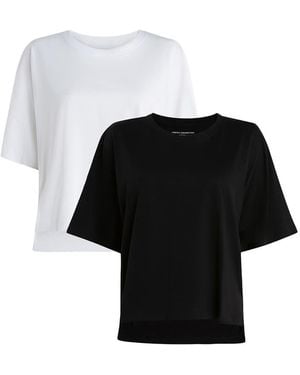 French Connection 2 Pack Cotton Boxy Scoop Neck T-Shirts - Black