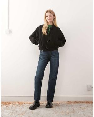 Noisy May Lightweight Brushed Bomber Jacket - Black