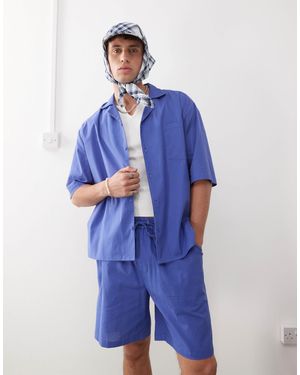 Collusion Textured Woven Shirt - Blue
