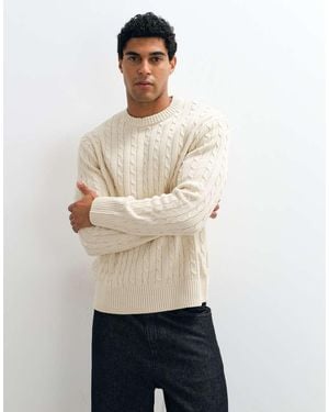 SELECTED Maglione A Trecce Color Crema - Neutro