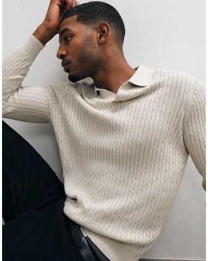 Mango Knitted Revere Collar Jumper - Grey